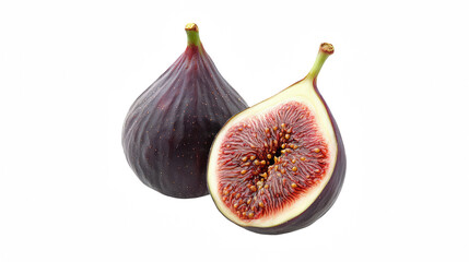 a fig cut in half on a transparent background, PNG image, PNG file, Generative art.