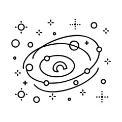 galaxy background icon, galaxy background line art - simple line art of galaxy background, perfect for galaxy background logos and icons