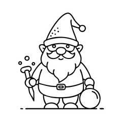 garden gnome icon, garden gnome line art - simple line art of garden gnome, perfect for garden gnome logos and icons