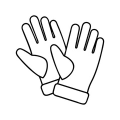 gardening gloves icon, gardening gloves line art - simple line art of gardening gloves, perfect for gardening gloves logos and icons