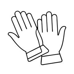 gardening gloves icon, gardening gloves line art - simple line art of gardening gloves, perfect for gardening gloves logos and icons