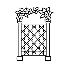 garden trellis icon, garden trellis line art - simple line art of garden trellis, perfect for garden trellis logos and icons