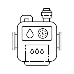 gas meter icon, gas meter line art - simple line art of gas meter, perfect for gas meter logos and icons