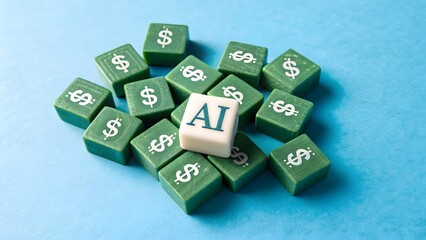 A surge in investment in the development of artificial intelligence AI. Research innovation in machine learning, automation. Excitement on stock exchanges, startup platforms and financial concepts