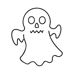 ghost icon, ghost line art - simple line art of ghost, perfect for ghost logos and icons