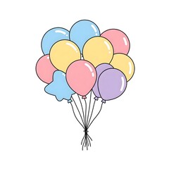 Bunch of colorful balloons for celebration