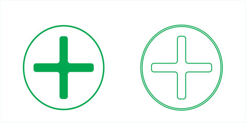 Obraz premium set of plus and minus symbols in circular and square shapes, positive and negative signs, vector black and white, red and green, blue and green, geometric symbols for math, web, and UI design elements