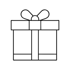 gift box icon, gift box line art - simple line art of gift box, perfect for gift box logos and icons