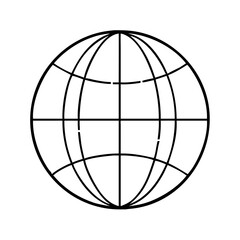 globe icon, globe line art - simple line art of globe, perfect for globe logos and icons