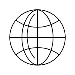 globe icon, globe line art - simple line art of globe, perfect for globe logos and icons