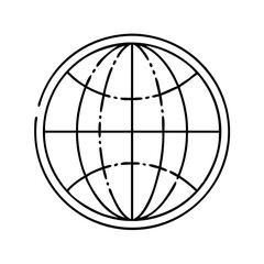 globe icon, globe line art - simple line art of globe, perfect for globe logos and icons