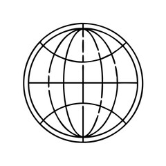 globe icon, globe line art - simple line art of globe, perfect for globe logos and icons