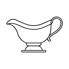 gravy boat icon, gravy boat line art - simple line art of gravy boat, perfect for gravy boat logos and icons