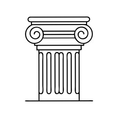 greek column icon, greek column line art - simple line art of greek column, perfect for greek column logos and icons