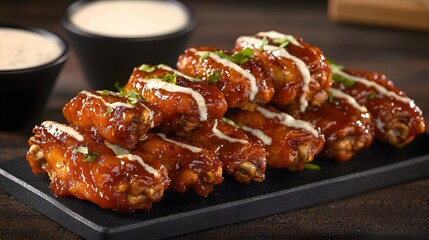 Delicious BBQ Chicken Wings with Creamy Sauce