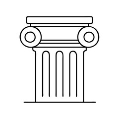 greek column icon, greek column line art - simple line art of greek column, perfect for greek column logos and icons