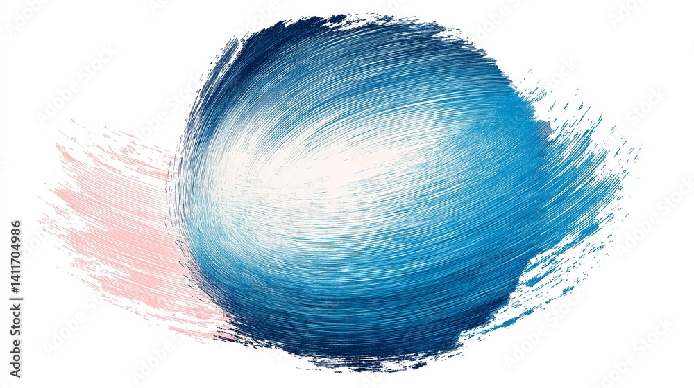 Poster soft circular brushstroke fading into blank space
