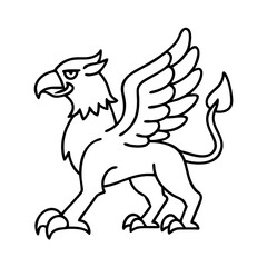 griffin icon, griffin line art - simple line art of griffin, perfect for griffin logos and icons