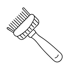grooming brush icon, grooming brush line art - simple line art of grooming brush, perfect for grooming brush logos and icons