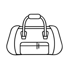 gym bag icon, gym bag line art - simple line art of gym bag, perfect for gym bag logos and icons