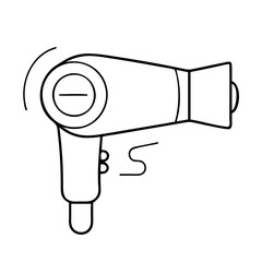 hair dryer icon, hair dryer line art - simple line art of hair dryer, perfect for hair dryer logos and icons