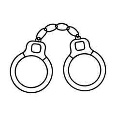 handcuffs icon, handcuffs line art - simple line art of handcuffs, perfect for handcuffs logos and icons