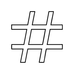 Fototapeta premium hashtag icon, hashtag line art - simple line art of hashtag, perfect for hashtag logos and icons