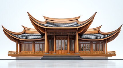 Fototapeta premium Ancient Chinese style architecture model high resolution picture