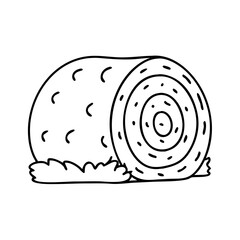 hay bale icon, hay bale line art - simple line art of hay bale, perfect for hay bale logos and icons