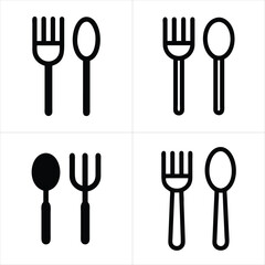 fork spoon icon set
