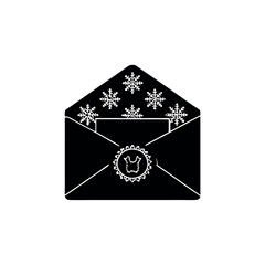  Christmas mail  icon black color 