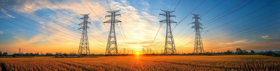 A blurry image shows a beautiful sunset with power lines in front