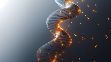 Obraz premium Biotechnology golden helix model futuristic glow high resolution image