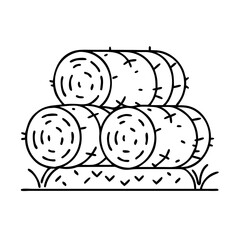 hay bale icon, hay bale line art - simple line art of hay bale, perfect for hay bale logos and icons
