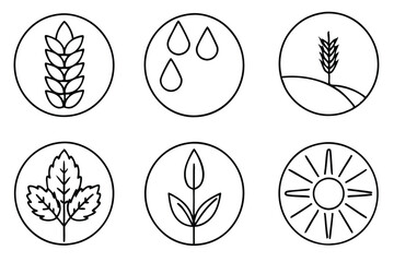 Crop rotation line art preventing pest disease in crops