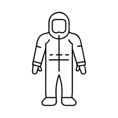 hazard suit icon, hazard suit line art - simple line art of hazard suit, perfect for hazard suit logos and icons