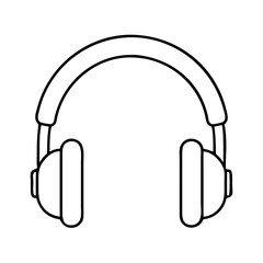 headphones icon, headphones line art - simple line art of headphones, perfect for headphones logos and icons
