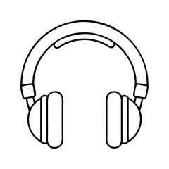 headphones icon, headphones line art - simple line art of headphones, perfect for headphones logos and icons