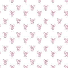Obraz premium Coquette seamless pattern vintage pink ribbon bow