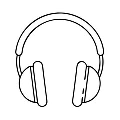 headphones icon, headphones line art - simple line art of headphones, perfect for headphones logos and icons