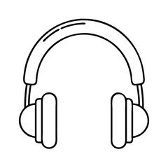 headphones icon, headphones line art - simple line art of headphones, perfect for headphones logos and icons
