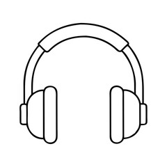 headphones icon, headphones line art - simple line art of headphones, perfect for headphones logos and icons