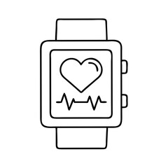 heart rate monitor icon, heart rate monitor line art - simple line art of heart rate monitor, perfect for heart rate monitor logos and icons