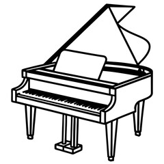 Vector silhouette of a grand piano