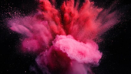 Red smoke billows from a container against a dark background