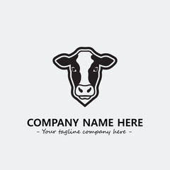 Cow illustration black and white for logo company vector image
