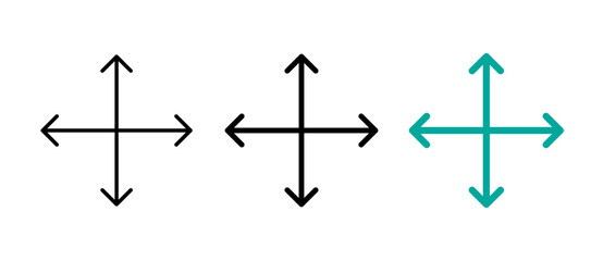 Drag icon move icon arrow drag symbol, direction arrows stroke filled and colored icon set.