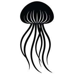 jellyfish icon silhouette vector, EPS File