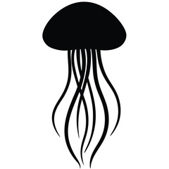 jellyfish icon silhouette vector, EPS File