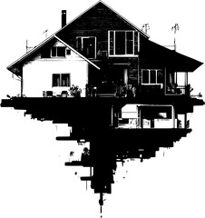 Obraz premium Duplex silhouette design, Duplex vector graphic